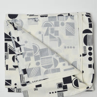 Off-White + Black Geometric Print Alexander Henry Quilting Weight Woven Fabric - 42" x 76"