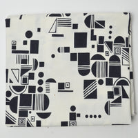 Off-White + Black Geometric Print Alexander Henry Quilting Weight Woven Fabric - 42" x 76"