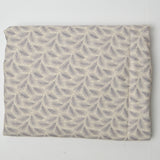 Ivory + Gray Leaf Print Andover + Downton Abbey Quilting Weight Woven Fabric - 42" x 146"