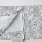White + Gray Fish Paisley Quilting Weight Woven Fabric - 44" x 90"