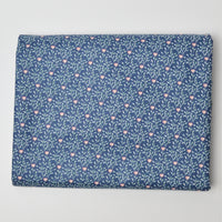 Blue + Pink Botanical Hearts Stain Repellant-Coated Woven Fabric - 52" x 74"