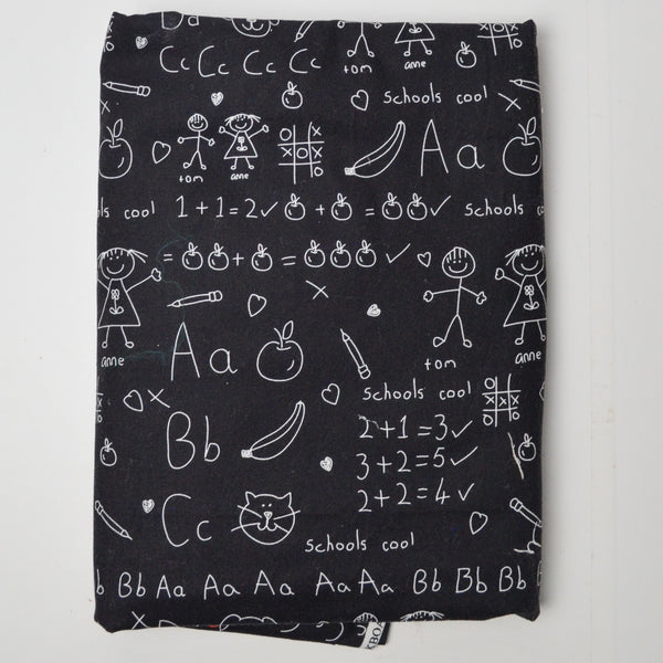 Chalkboard Print Quilting Weight Woven Fabric - 34" x 80"