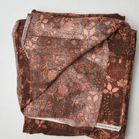 Coppery Brown Floral Quilting Weight Woven Fabric - 40" x 104"