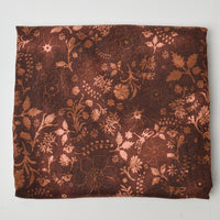 Coppery Brown Floral Quilting Weight Woven Fabric - 40" x 104"