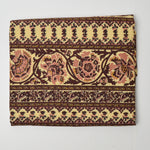 Yellow + Brown Patterned Striped African Wax Print Fabric - 44" x 70"