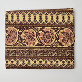 Yellow + Brown Patterned Striped African Wax Print Fabric - 44" x 70"