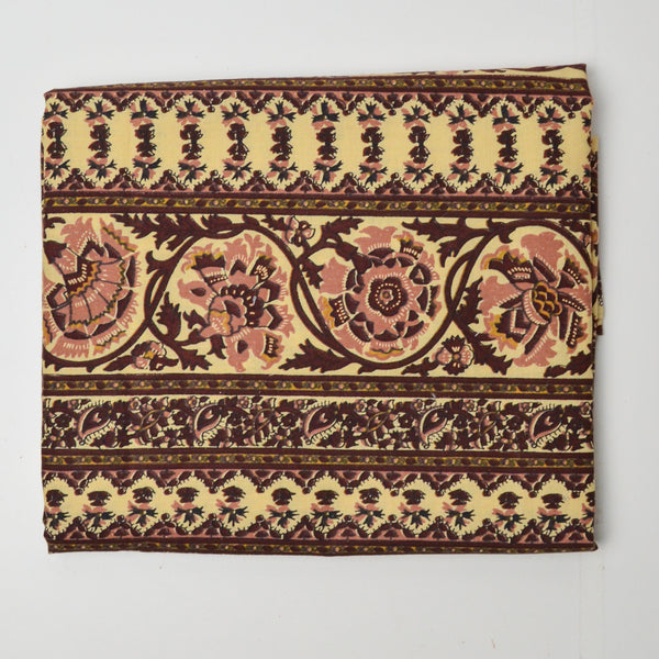 Yellow + Brown Patterned Striped African Wax Print Fabric - 44" x 70"