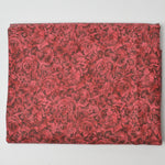 Dark Red Floral Quilting Weight Woven Fabric - 44" x 112"