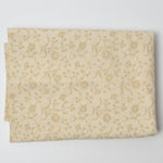 Light Tan Grid + Floral Quilting Weight Woven Fabric - 44" x 72"