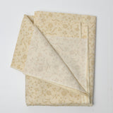 Light Tan Grid + Floral Quilting Weight Woven Fabric - 44" x 72"
