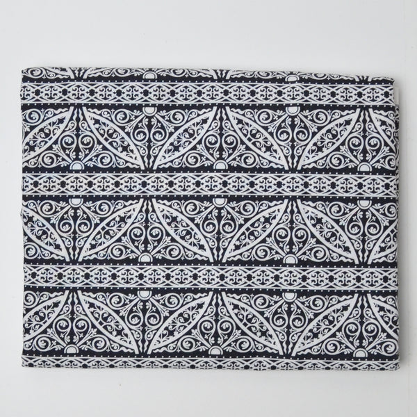 Black + White Silhouette Quilting Weight Woven Fabric - 42" x 76"