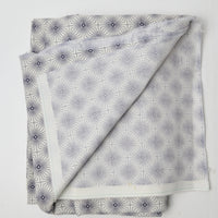Off-White + Navy Blue Geometric Quilting Weight Woven Fabric - 44" x 80"