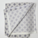 Off-White + Navy Blue Geometric Quilting Weight Woven Fabric - 44" x 80"