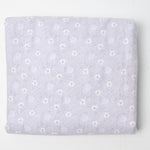 Purple- Gray + White Floral Flannel Fabric - 44" x 108"
