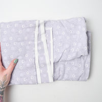 Purple- Gray + White Floral Flannel Fabric - 44" x 108"