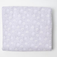 Purple- Gray + White Floral Flannel Fabric - 44" x 108"