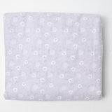 Purple- Gray + White Floral Flannel Fabric - 44" x 108"