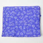Purple + White Floral Flowy Synthetic Woven Fabric - 44" x 144"