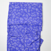 Purple + White Floral Flowy Synthetic Woven Fabric - 44" x 144"