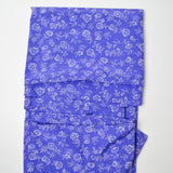 Purple + White Floral Flowy Synthetic Woven Fabric - 44" x 144"