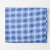Blue Plaid Flannel Fabric - 46" x 60"
