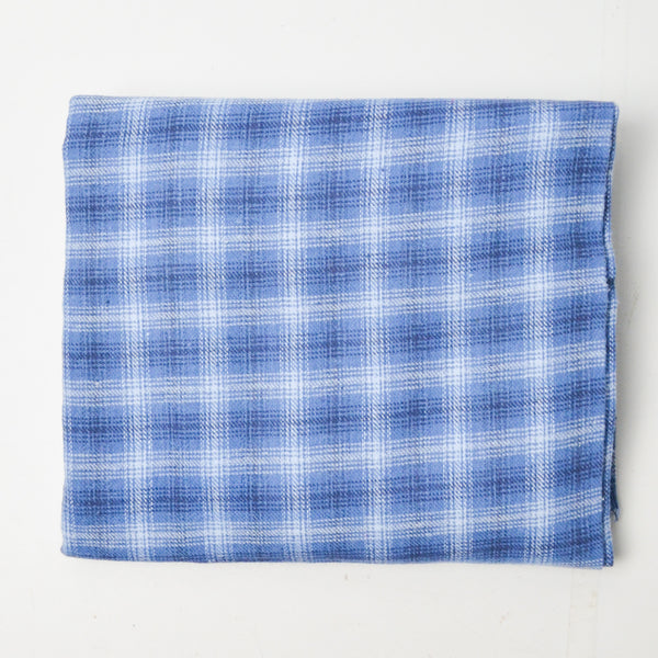 Blue Plaid Flannel Fabric - 46" x 60"