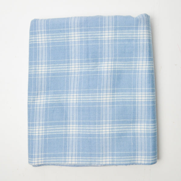 Blue Plaid Flannel Fabric - 44" x 92"