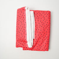 Red + Black Dot Print Fabric with Flannel Backing - 44" x 160"