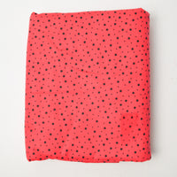 Red + Black Dot Print Fabric with Flannel Backing - 44" x 160"