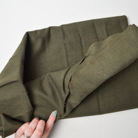 Olive Green Thick Twill Woven Fabric - 44" x 76" (Some Holes)