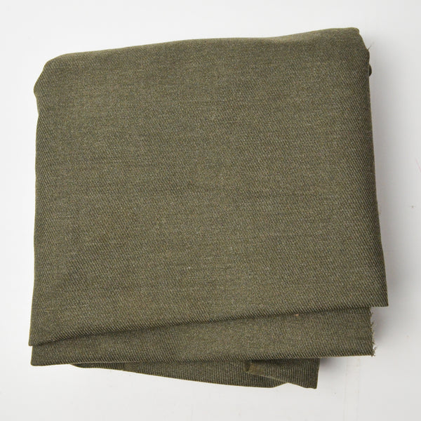 Olive Green Thick Twill Woven Fabric - 44" x 76" (Some Holes)