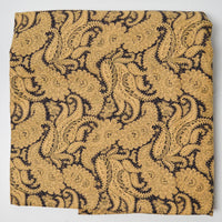 Golden Brown + Black Paisley Print Quilting Cotton Fabric - 42" x 104"