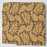 Golden Brown + Black Paisley Print Quilting Cotton Fabric - 42" x 104"