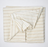 Beige + White Striped Woven Sheeting Fabric - 45" x 196"