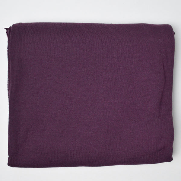 Dark Purple Lightweight Drapey Rib Knit Fabric - 74" x 84"