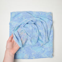 Light Blue + Light Purple Floral Print Sheer Drapey Woven Fabric - 41" x 210"
