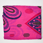 Pink + Blue Large Print Sheer Woven Fabric with Sparkly Dots - 43" x 200"