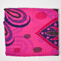 Pink + Blue Large Print Sheer Woven Fabric with Sparkly Dots - 43" x 200"