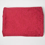 Red Floral Damask Woven Fabric with Two-Way Stretch - 57" x 72"