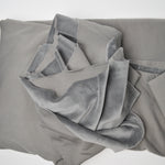 Gray Plush Stretch Velvet Knit Fabric - 66" x 74"