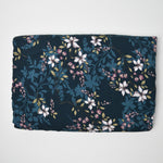 Navy + Light Pink Floral Flowy Woven Fabric - 54" x 144"