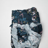 Navy + Light Pink Floral Flowy Woven Fabric - 54" x 144"