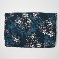 Navy + Light Pink Floral Flowy Woven Fabric - 54" x 144"