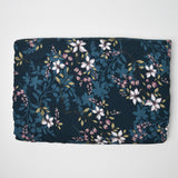 Navy + Light Pink Floral Flowy Woven Fabric - 54" x 144"