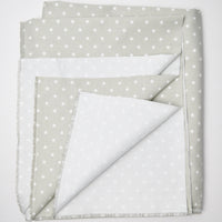 Gray + White Star Digital Print Woven Fabric - 55" x 94"