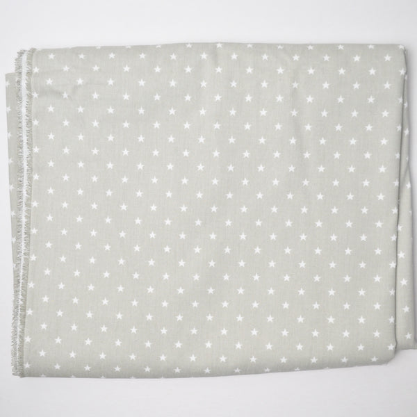 Gray + White Star Digital Print Woven Fabric - 55" x 94"