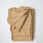 Brown + White Pinstriped Stretch Woven Suiting Fabric - 60" x 98"
