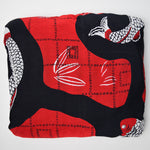 Black + Red Koi Fish Print Slinky Stretch Knit Fabric - 56" x 216"