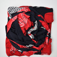 Black + Red Koi Fish Print Slinky Stretch Knit Fabric - 56" x 216"