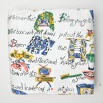 White + Bedtime Illustration Print Flannel Fabric - 45" x 176"